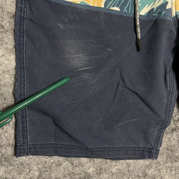 Katin Board Shorts Men's 31 Navy Blue Floral Color Block Pockets Swim Trunks - Picture 13 of 17